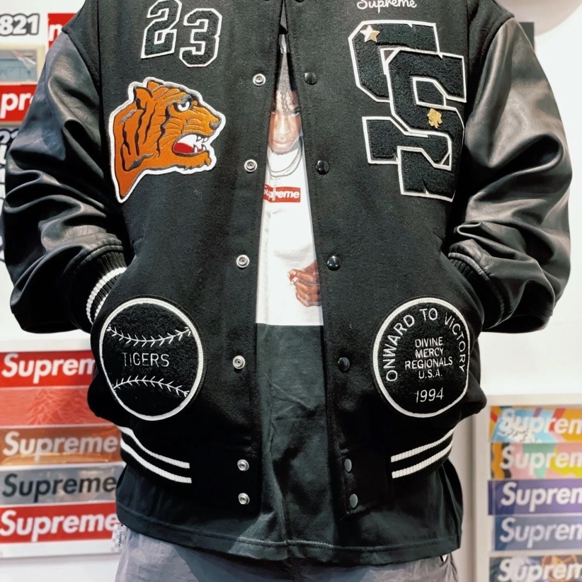 Supreme Tiger Varsity Jacket 23FW WEEK 1 インパクトのタイガーバー